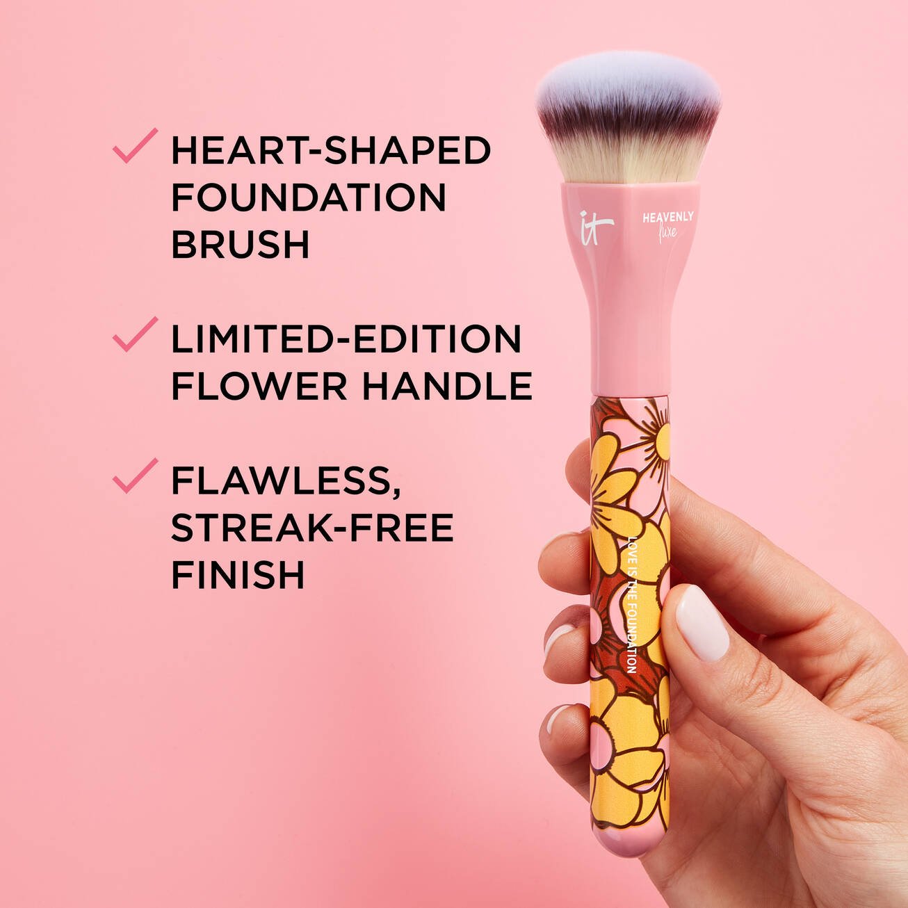 BROCHA PARA APLICACION DE BASE MAQUILLAJE HEAVENLY LUXE FLOWER POWER