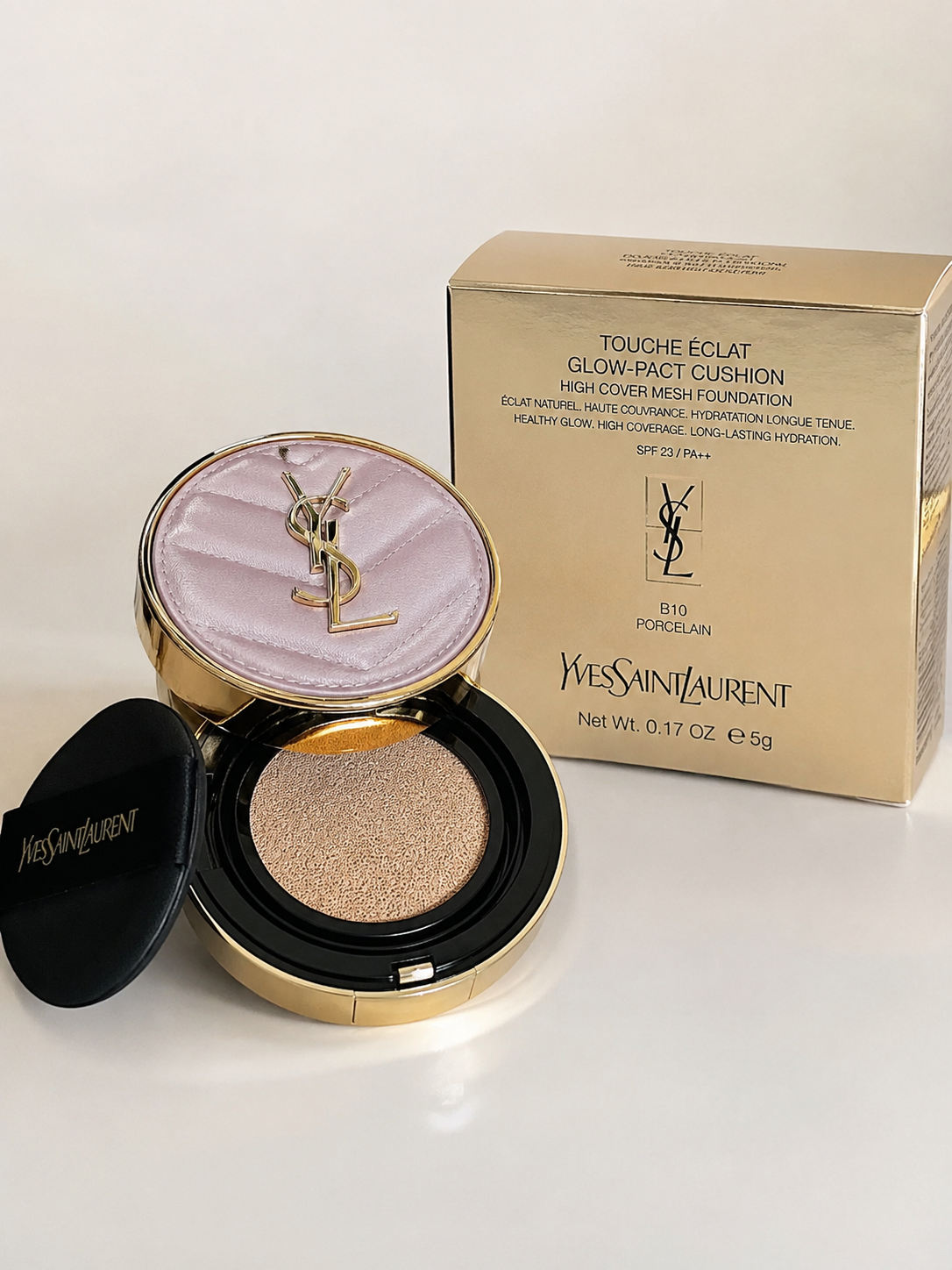 Base cushion YSL Touche Éclat Glow-Pact Cushion – Tono B10 Porcelain