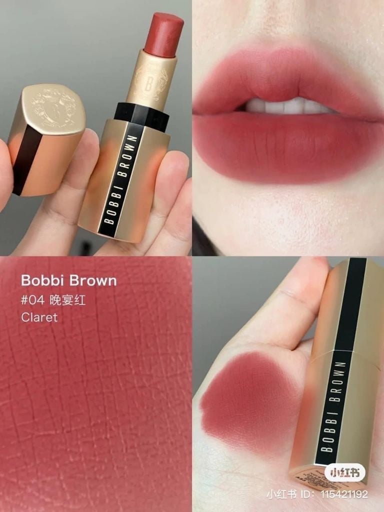 Labial Bobbi Brown luxe lipstick claret