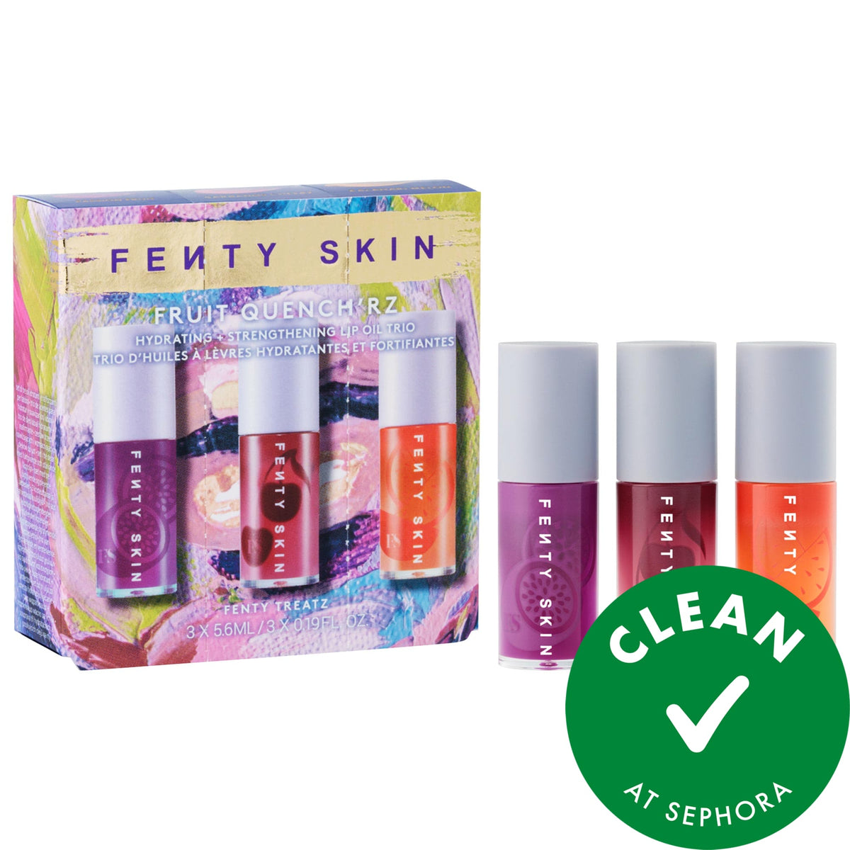 Trío De Aceites Hidratantes Y Fortalecedores Para Labios Fruit Quench'rz De Fenty Skin