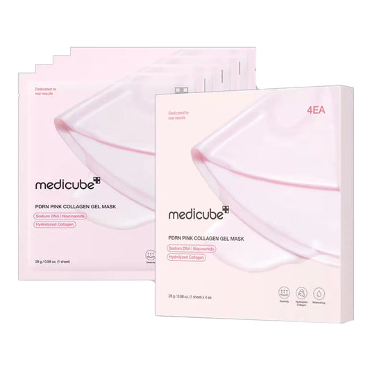 MEDICUBEMascarillas Faciales en Gel PDRN Pink con Colágeno y ADN de Salmón 4 Unidades