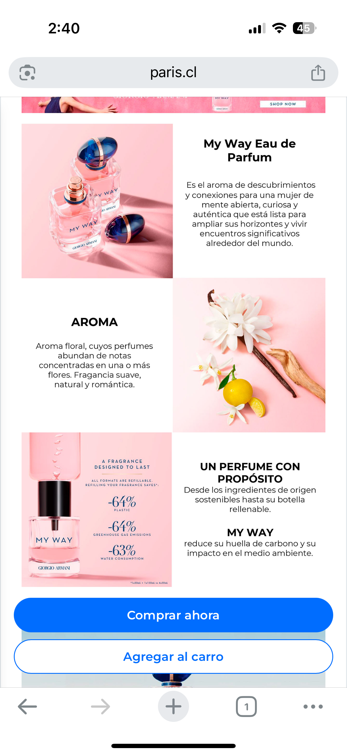 Perfume Giorgio Armani My Way Mujer EDP 50ml
